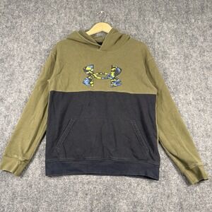 Under Armour Hoodie Youth‎ XL Green Black Pullover Logo Sweatshirt